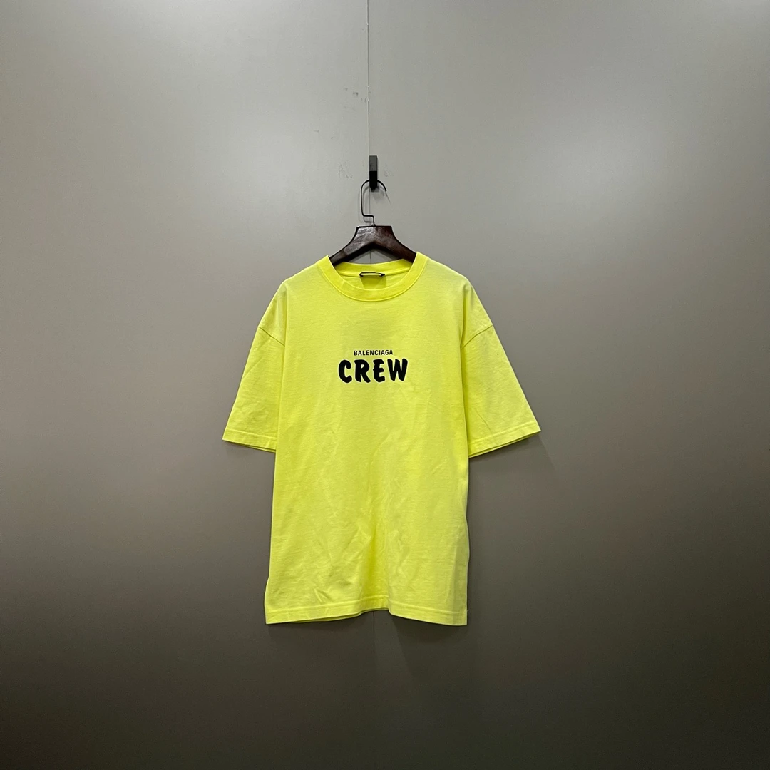 Balenciaga 巴黎世家 荧光黄CREW短袖 XXS码/95新/公价4690/
