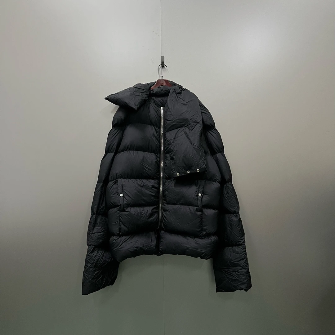 (lyh)Rick Owens RO 黑色围巾领羽绒服 50码/全新/公价22800/吊牌