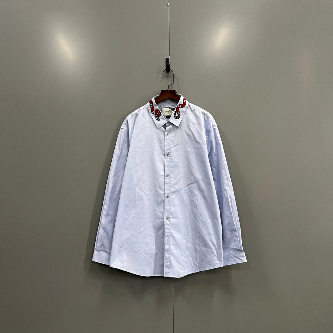 GUCCI 古驰 领口毒蛇刺绣衬衫 43码/全新/公价6000/吊牌 fg200629
