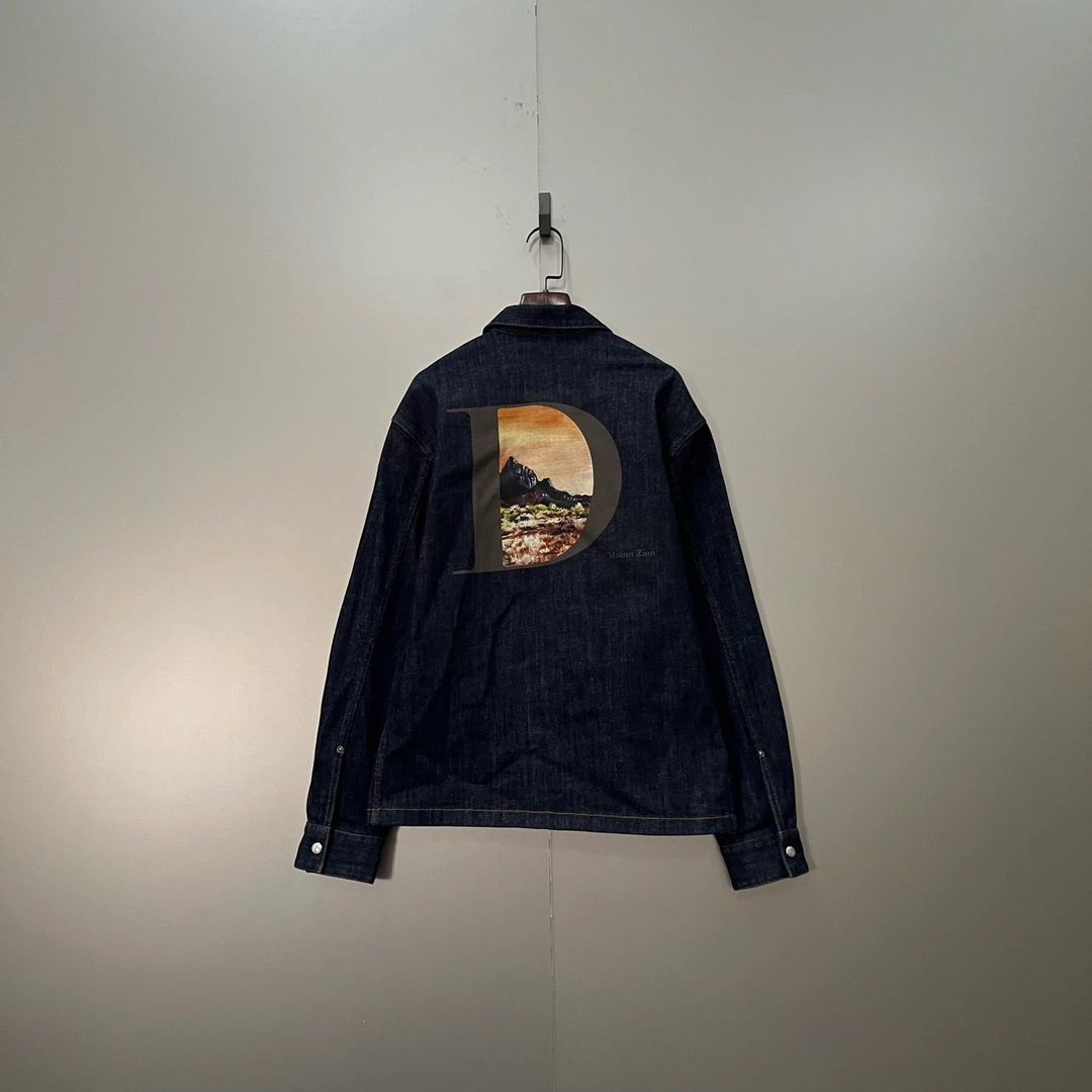 Dior 迪奥 蓝色风景刺绣logo牛仔夹克 42码/95新/公价14500/无配