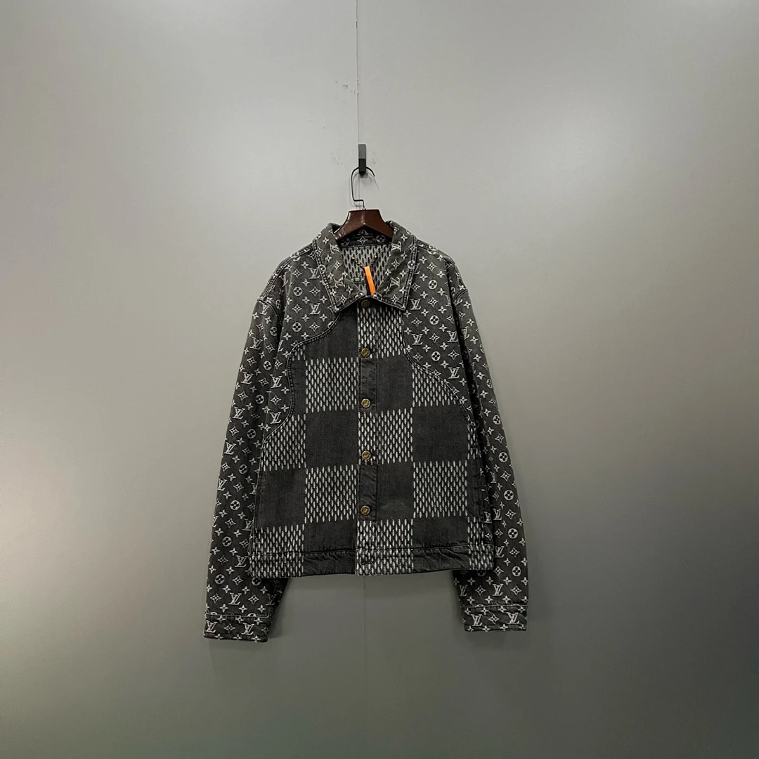 Louis Vuitton lv × Nigo LV2 联名款 棋盘格老花拼接牛仔夹克 56