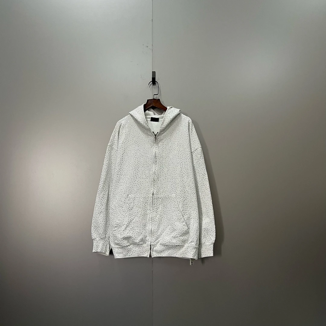 Balenciaga 巴黎世家 满印水钻拉链帽衫 S码/98新/公价24500/无配