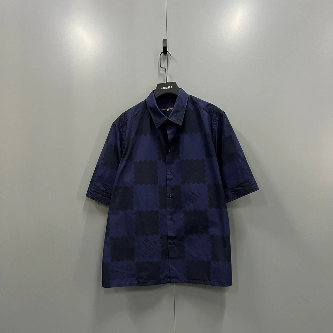 lv × Nigo2 联名款 棋盘格logo字母衬衫 XXL码/95新/公价7350