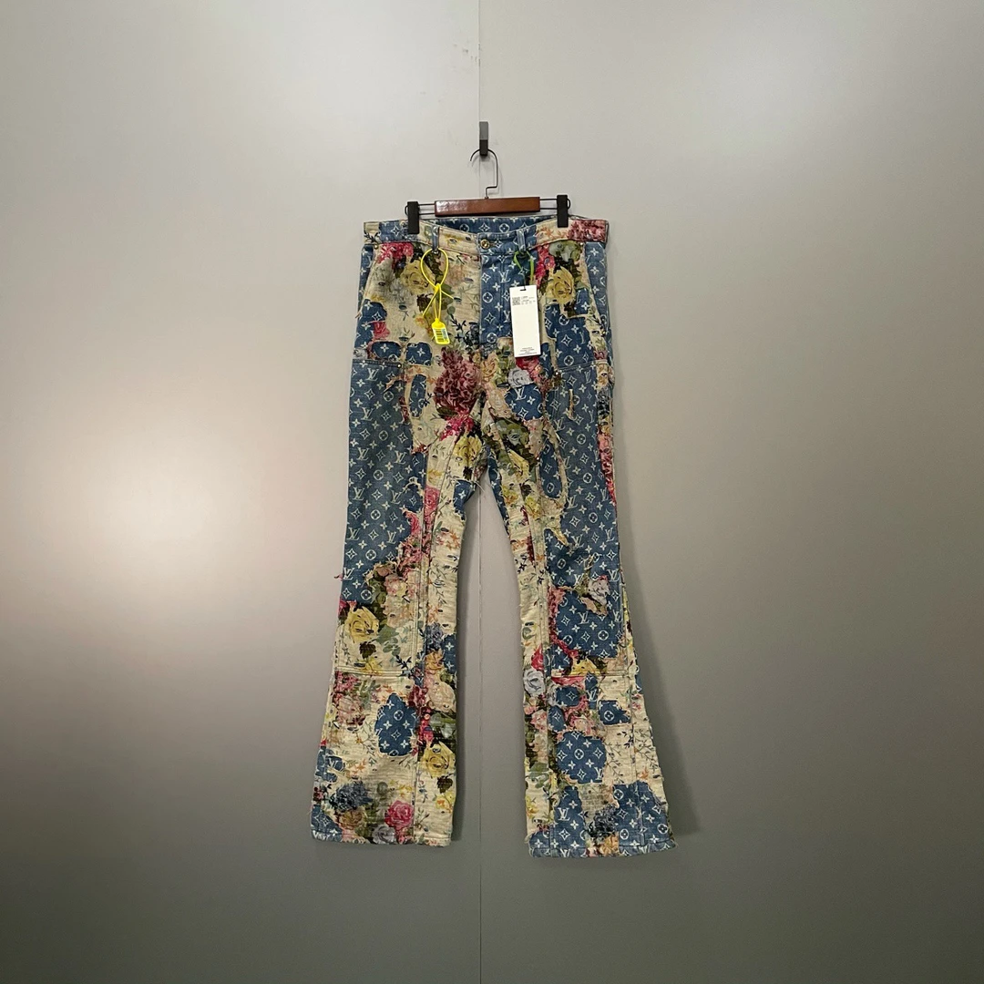 Louis Vuitton lv Boro 花卉拼接牛仔裤 36码/95新/公价30000