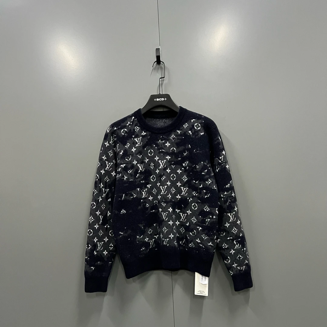 Louis Vuitton lv 满印做旧圆领针织衫 S码/95新/毒9999/无配件