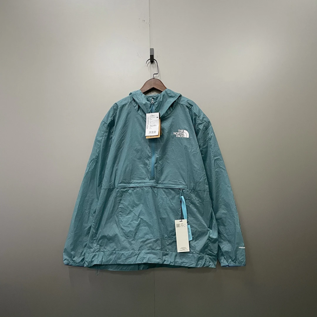 THE NORTH FACE 北面 蓝色刺绣logo半拉链连帽夹克 XXL码/全新/公