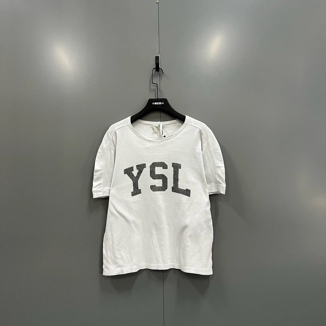 Saint Laurent slp 白色YSL印花短袖 S码/95新/公价3900/无配件
