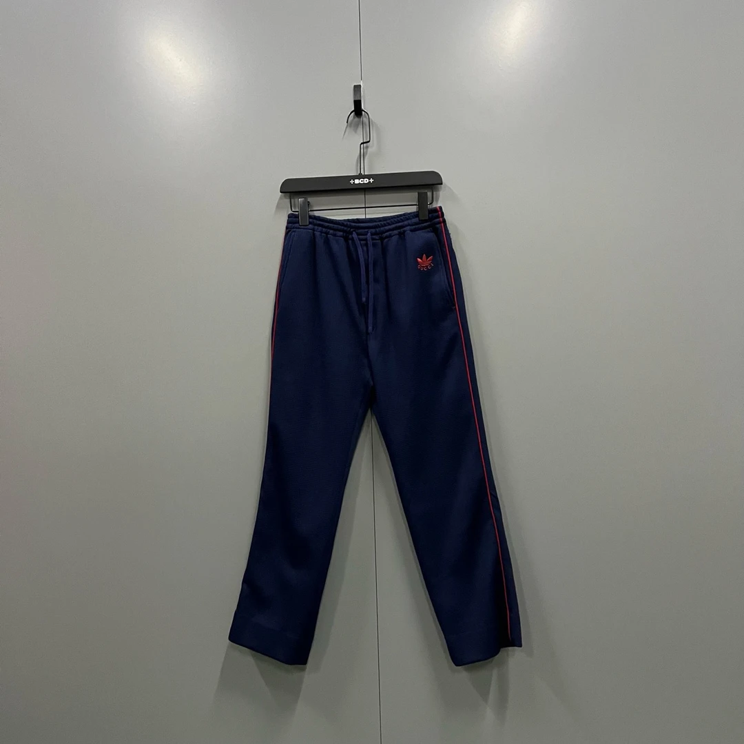 古驰 x Adidas 联名款 藏青色条纹logo卫裤 44码/98新/公价8800
