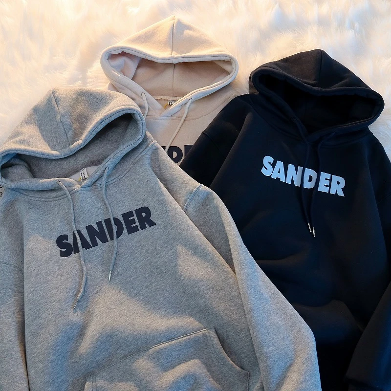 炸街潮流男女童连帽卫衣春装加绒洋气潮酷中大童保暖外套上衣服