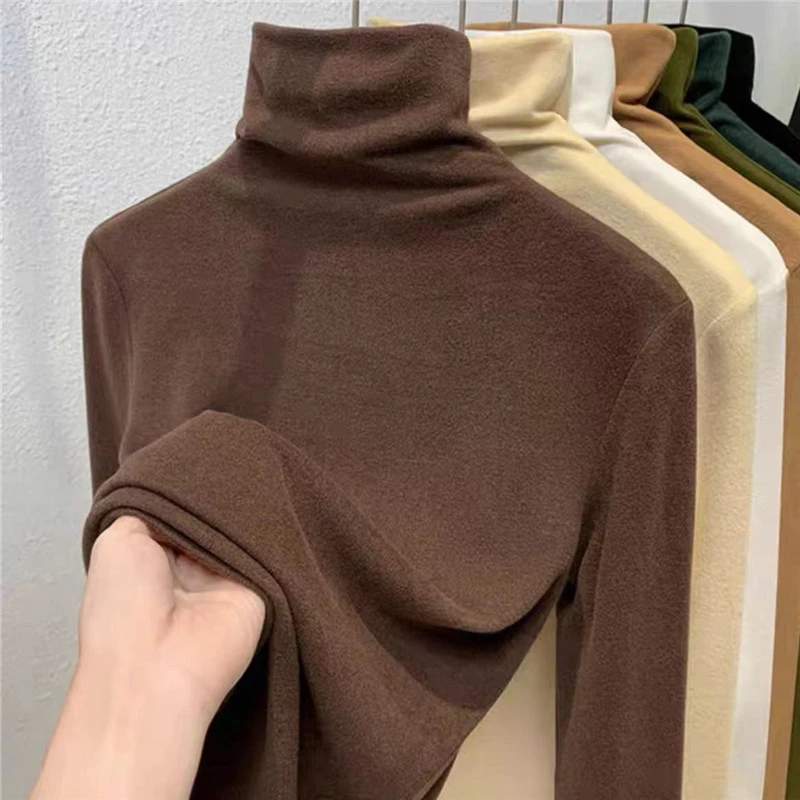 男童高领打底衫2025秋装新款洋气女童中大童儿童保暖双面德绒上衣