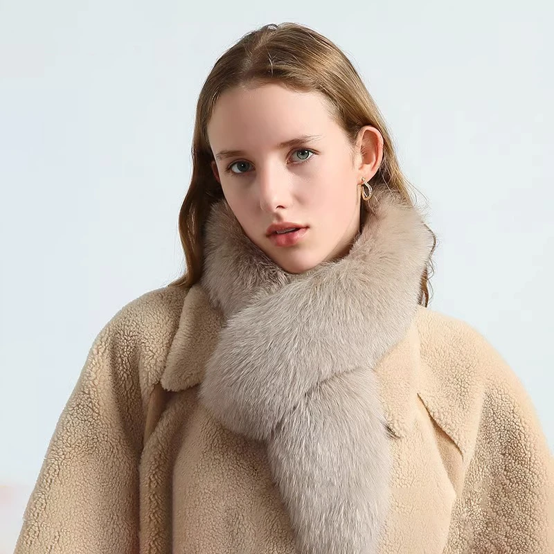 冬季保暖基础款气质围巾女冬季韩版百搭双面毛毛绒围脖毛领30591#