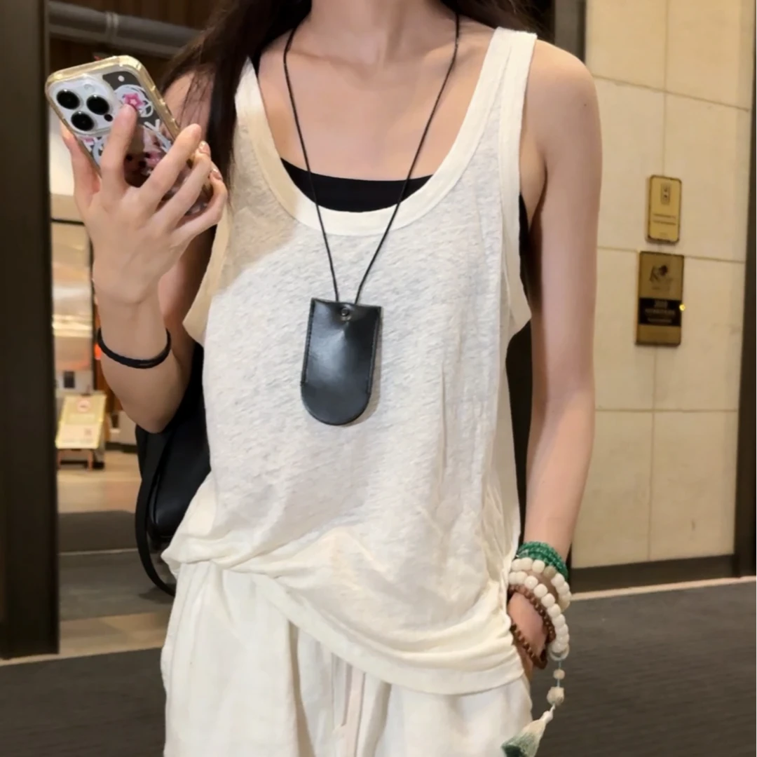 『亚麻背心』高奢女款时尚气质亚麻背心 GG-DH279