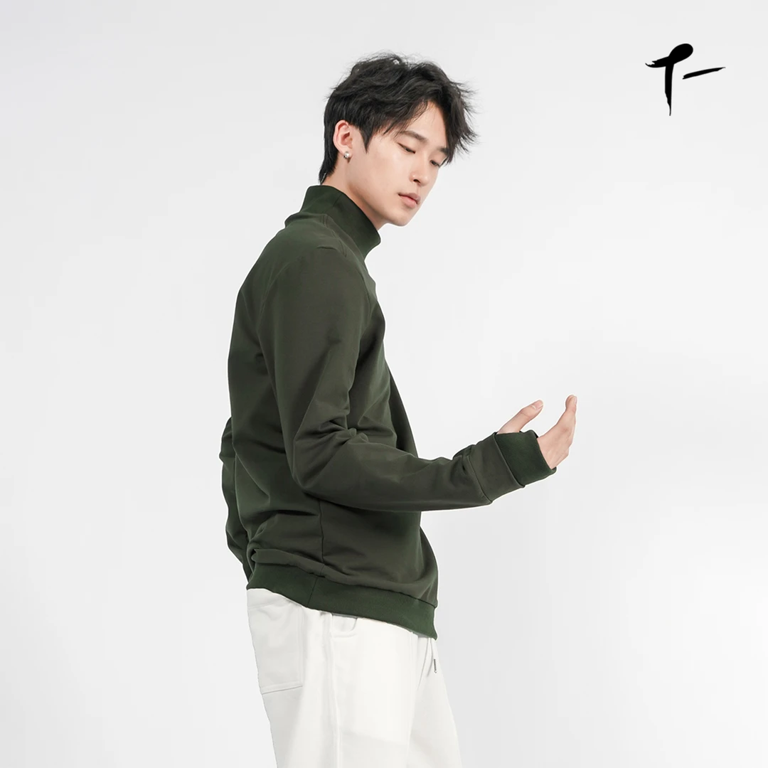 涂一TF0109现代舞蹈练功服男女同款黑色宽松显瘦套手舞蹈长袖上衣