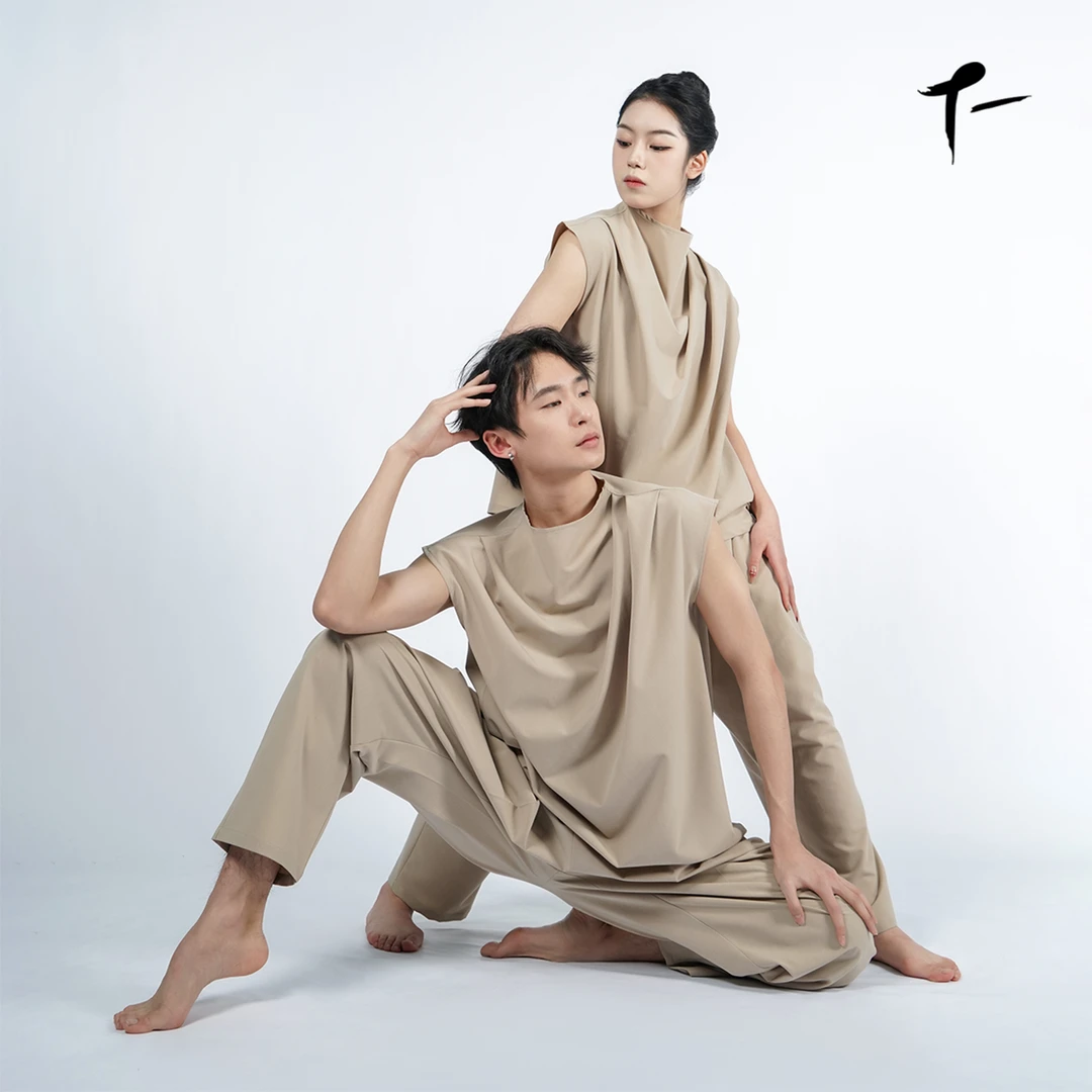 涂一TF01现代舞舞蹈练功服套装表演服男女款宽松显瘦背心阔腿长裤