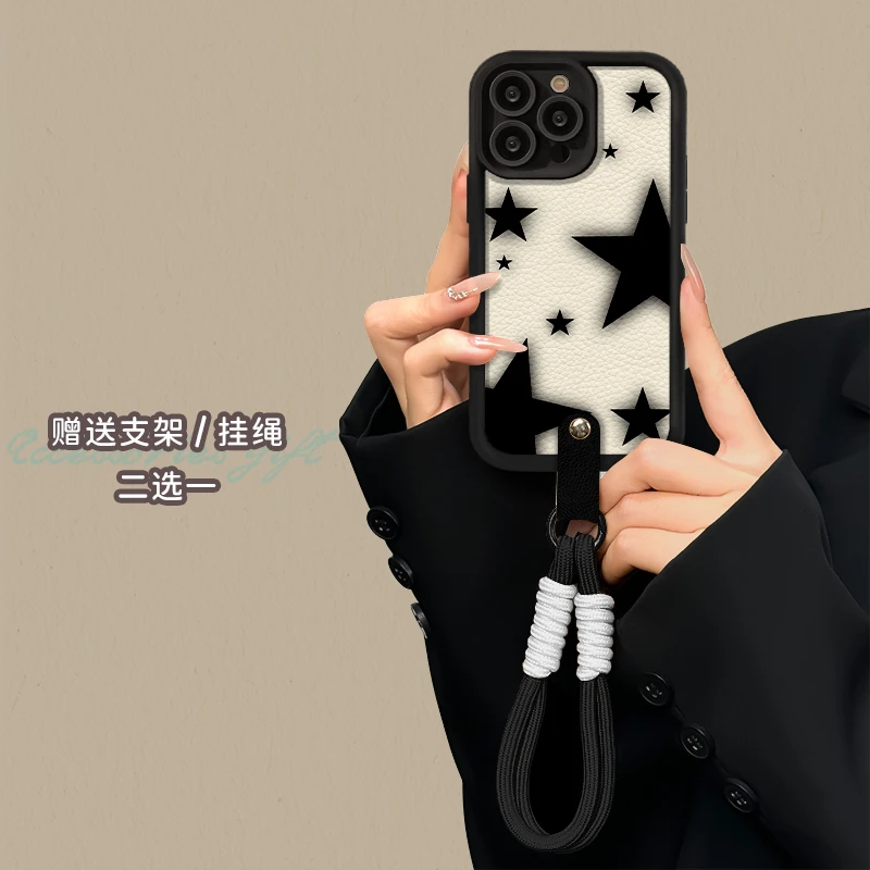 适用于苹果13华为OPPO小米VIVO高颜值小众皮纹LJ阶梯手机壳AA0151