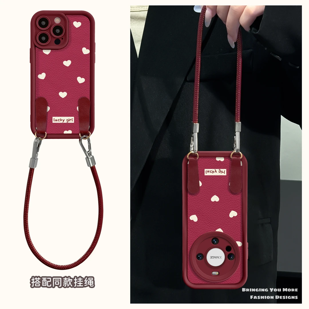 适用于苹果16华为OPPO小米VIVO高颜值小众皮纹LJ阶梯手机壳AA0328