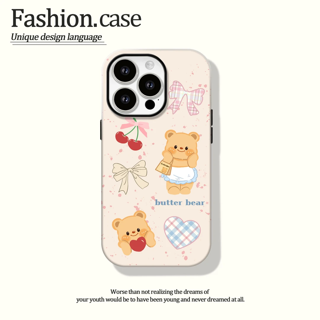 适用于苹果华为OPPO小米VIVO高颜值潮流小熊二合一手机壳1G177