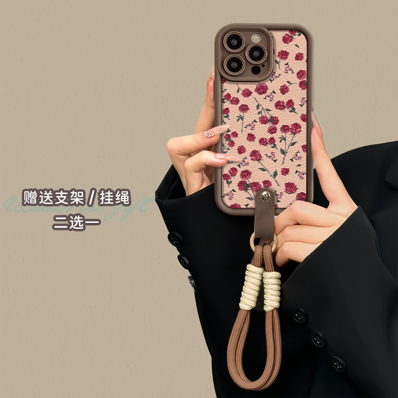 适用于苹果16华为OPPO小米VIVO高级感个性皮纹LJ阶梯手机壳AA0192