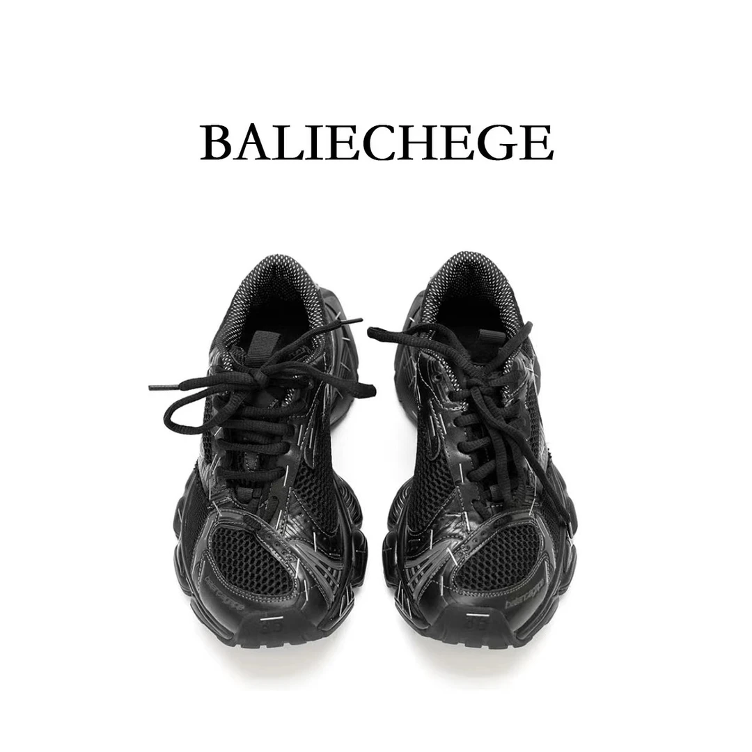 老爹鞋男2024年巴加订书机休闲老爹鞋轻便男女同款时尚黑色老爹鞋