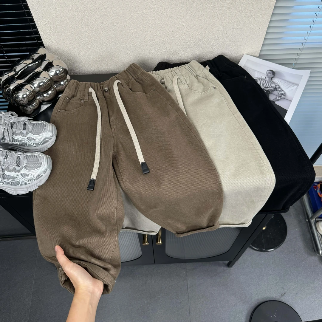 童装男童裤子春秋款宽松2024装韩版男童休闲裤时尚百搭潮流工装裤