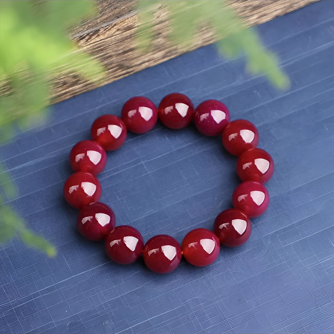 天然玛瑙时尚百搭超级鸽血红玛瑙手串男女同款卡14