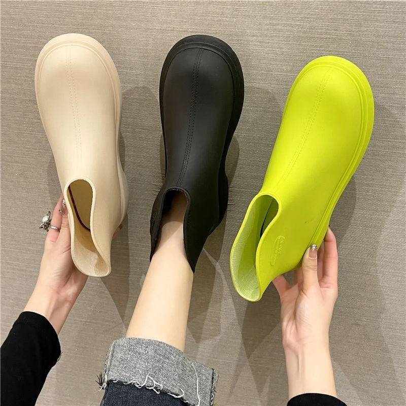 夏季ins纯色雨鞋女士短筒防水胶鞋低帮水鞋户外外穿防滑雨鞋靴