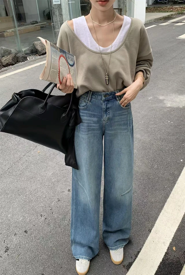 【剪标特价】#66215-1 美式慵懒阔腿裤 秋冬加厚四面弹