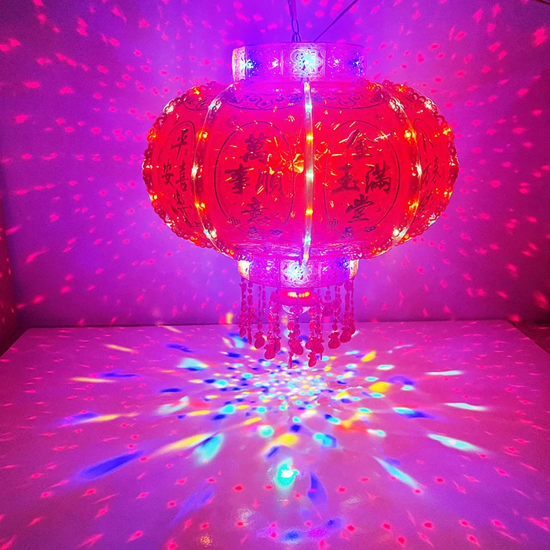 春节婚庆乔迁全闪流水七彩走马灯LED灯笼豪华流水款旋转灯笼厂家