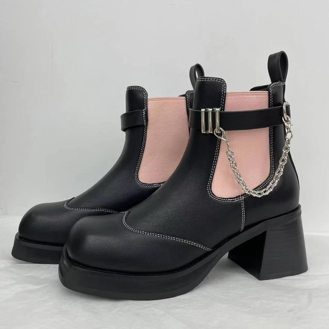 新款厚底切尔西中筒女士短靴A-4700*（3L）7.24