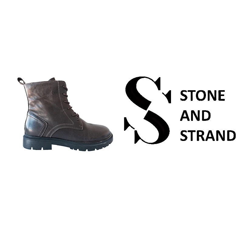 新款时尚百搭高帮秋冬复古潮流系带圆头马丁靴A-4539*