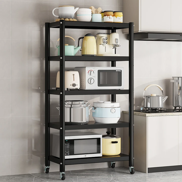 厨房多层置物架多功能落地收纳架简易微波炉架子家用储物架整理架