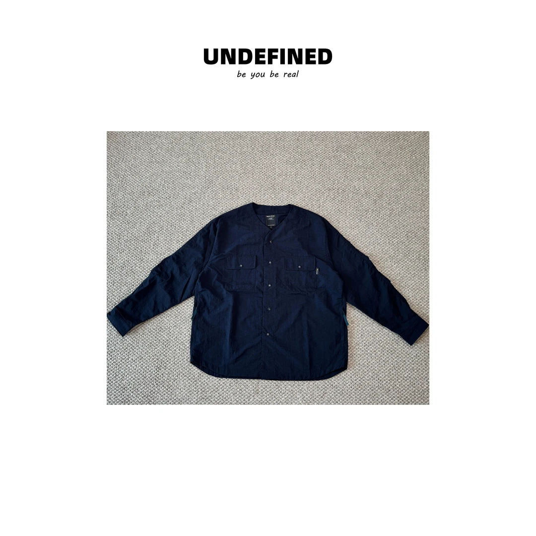 UND丨山系无领衬衣 高密定织机能速干城市户外长袖休闲复古衬衫