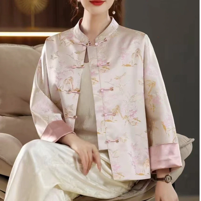 【玖玥定制】春秋款外套女新中式风洋气显瘦气质上衣女百搭中国风