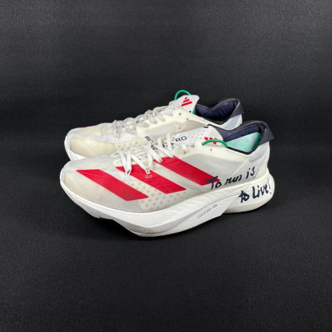 40.5码 二手 adidas Adizero Adios Pro 3 米白红GW7261（原盒）