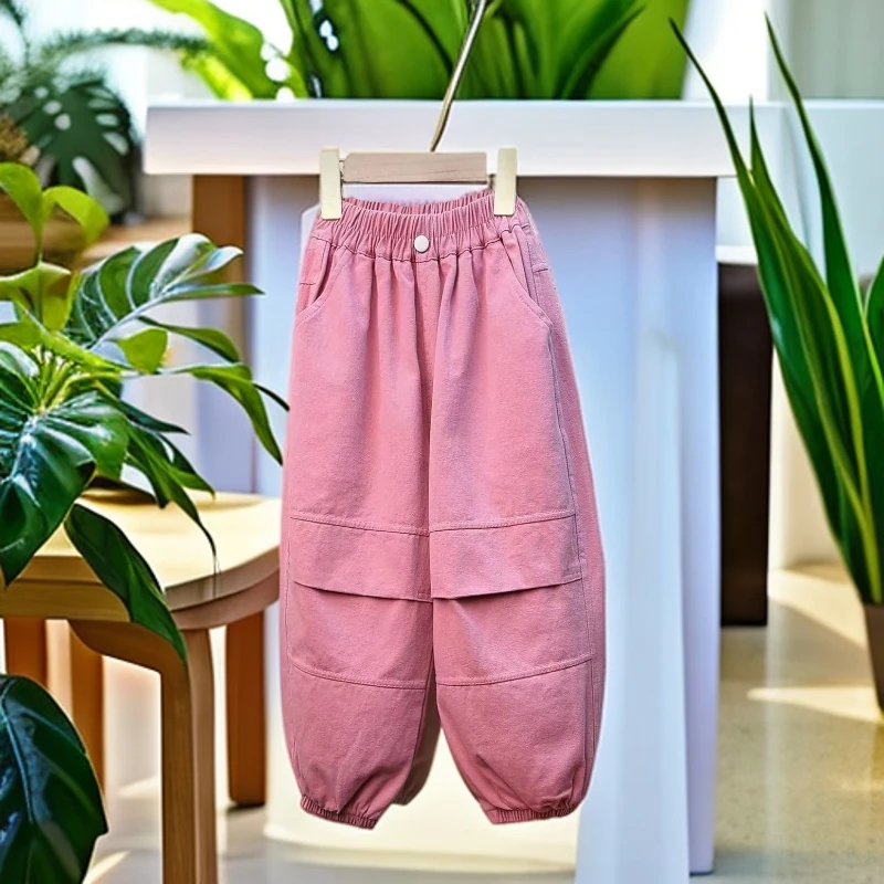 女童中大童春秋季2024防蚊裤棉质宽松休闲裤小童洋气长裤儿束脚裤