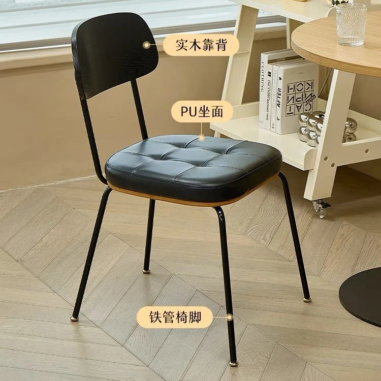 捡漏家具微瑕-轻奢餐椅北欧靠背家用电脑椅餐厅美式铁艺椅子
