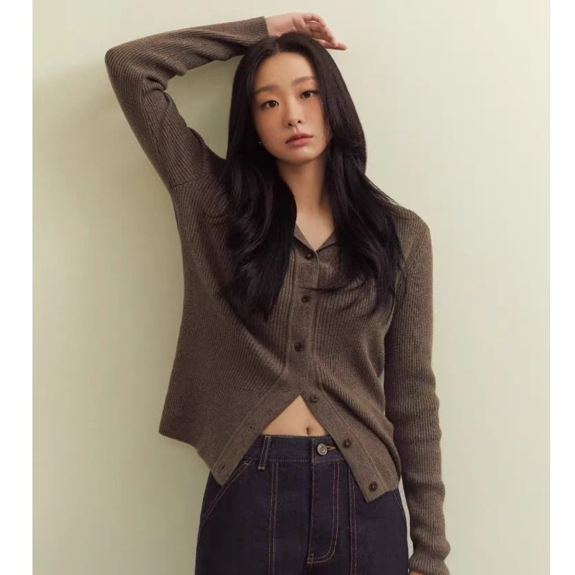 AW231192  针织翻领开衫