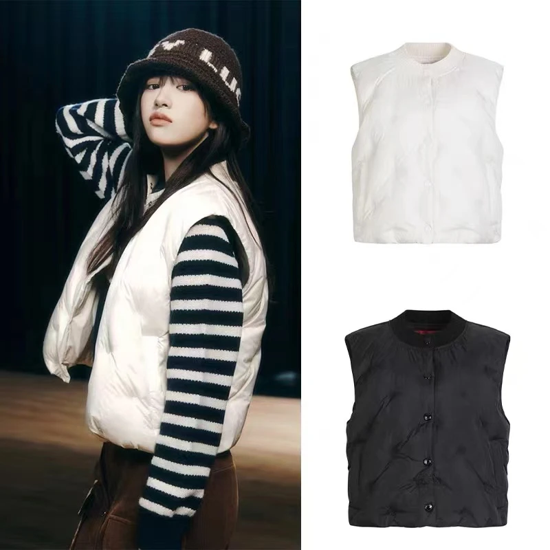 AW231429  刺绣针织领羽绒马甲