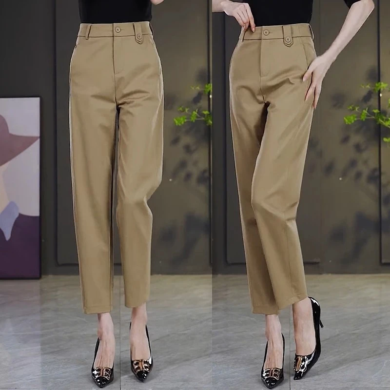 西装裤女小个子九分休闲裤子夏薄镰刀裤2025新款哈伦裤高腰烟管裤