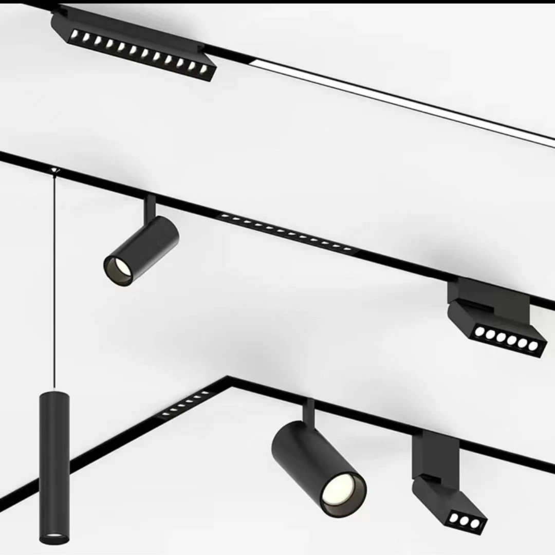 轨道磁吸灯客厅照明无主灯磁吸轨道灯客厅餐厅无主灯设计中山灯具