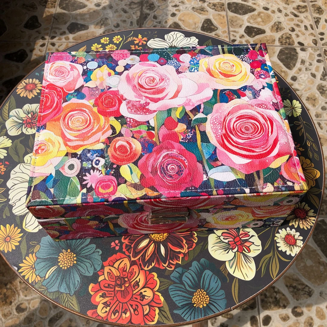 【双层大号首饰盒】收纳盒珠宝饰品首饰收纳盒多层桌面高档带锁YY