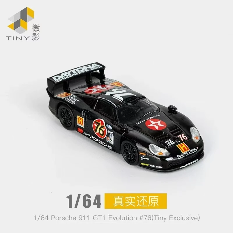 Tiny微影1:64保时捷911GT1仿真合金跑车模型摆件收藏玩具