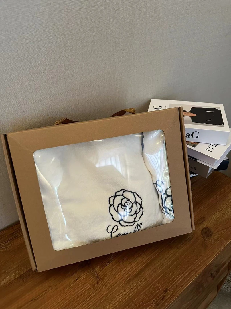 【小胖家】纯色山茶花浴巾毛巾二件套