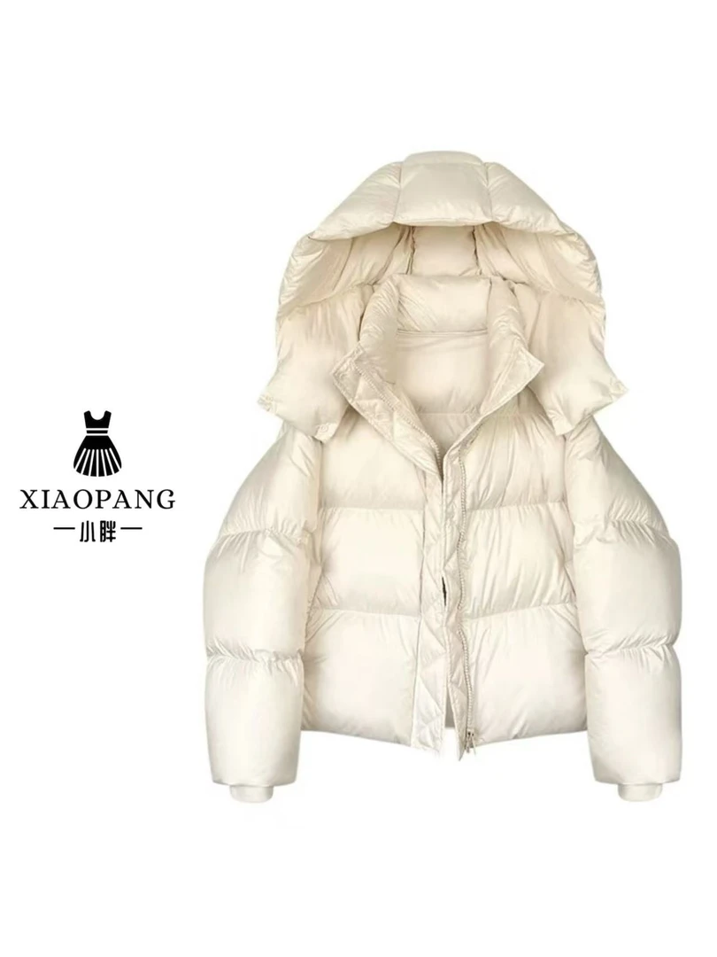 【小胖家】【福福款只出不进】8288014冬季连帽鹅绒短款羽绒服