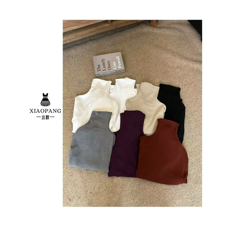 【小胖家】2053纯色高领德荣加绒打底 上衣