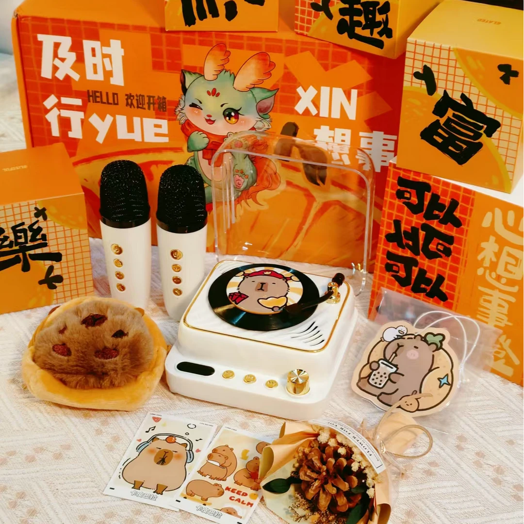 蓝牙音箱懒人唱歌创意生日礼物节日可爱麦克风小音响一体机少女心