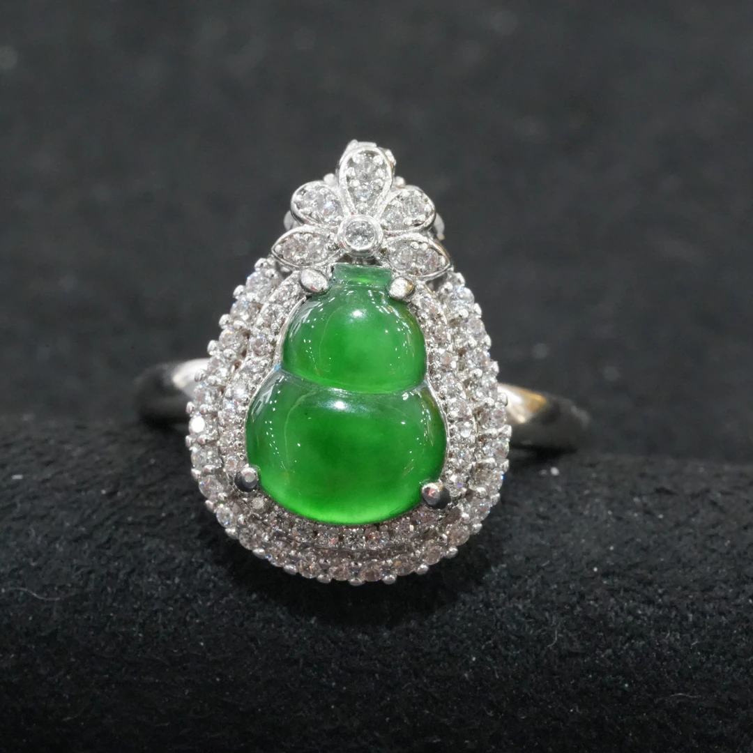 【中国好珍宝】天然A货翡翠葫芦戒指吊坠两用款翡翠戒指多样性发