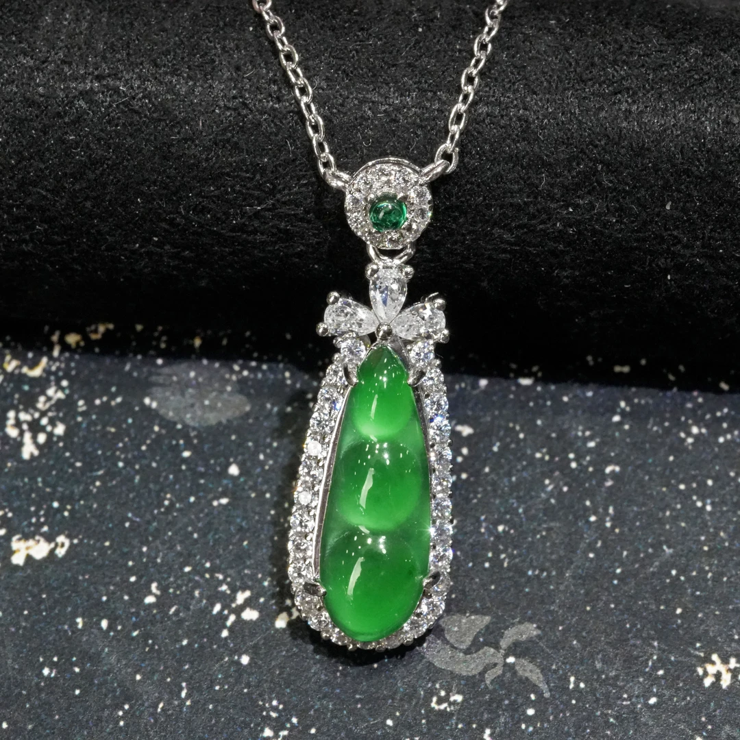 【中国好珍宝】天然A货翡翠豆子锁骨链镶嵌多样性发一个套链配链子