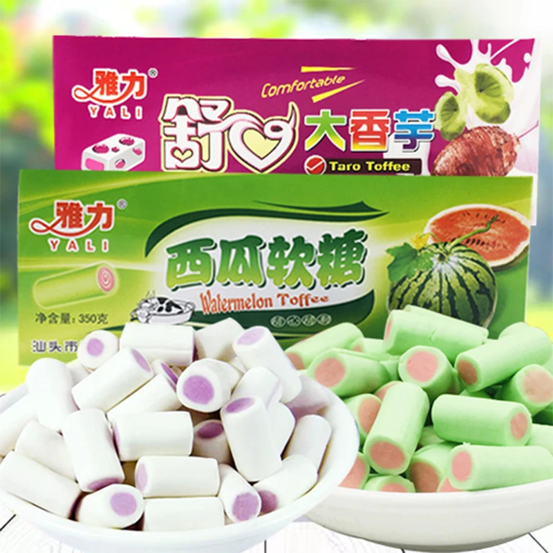 香芋西瓜水果味牛奶糖软糖礼盒网红儿童年怀旧休闲零食糖果回忆
