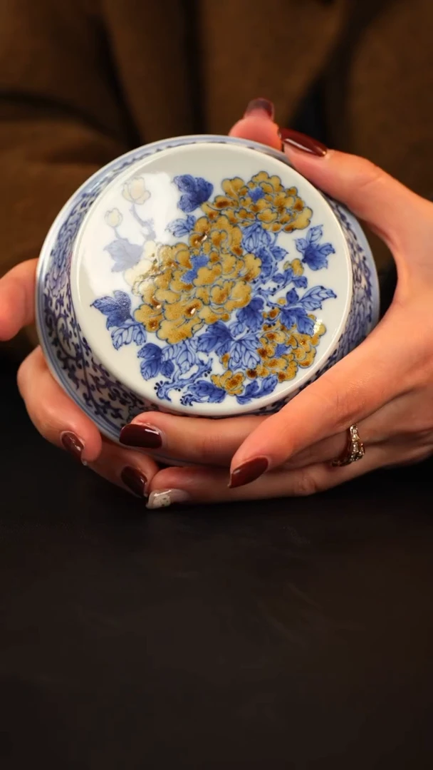 【闪购商品】陶瓷杯 霖南堂 金太黄牡丹盖置